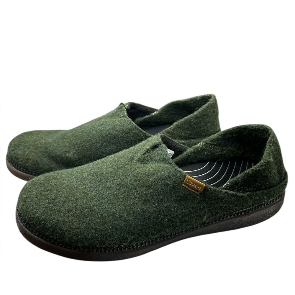 Chaco Revel Slip On Shoes Men’s 12 Green Wool Felt Luvseat Footbed